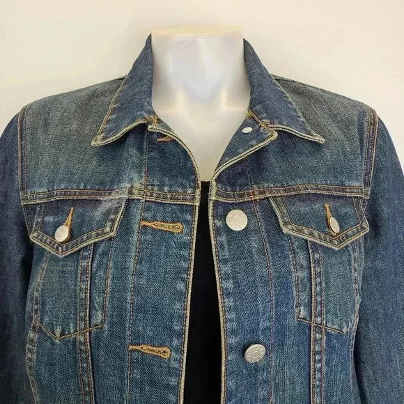 J. Crew Denim Jacket Medium Blue Vintage Wash Denim Jean Jacket Small - Picture 4 of 13